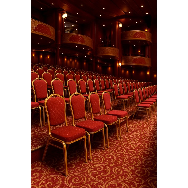 Krzesło bankietowe HEROS czerwone /       złote