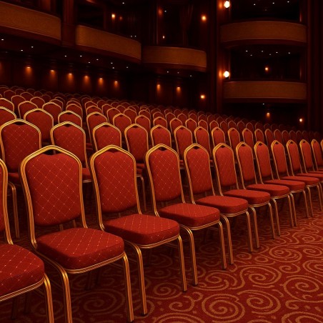 Krzesło bankietowe HEROS czerwone /       złote