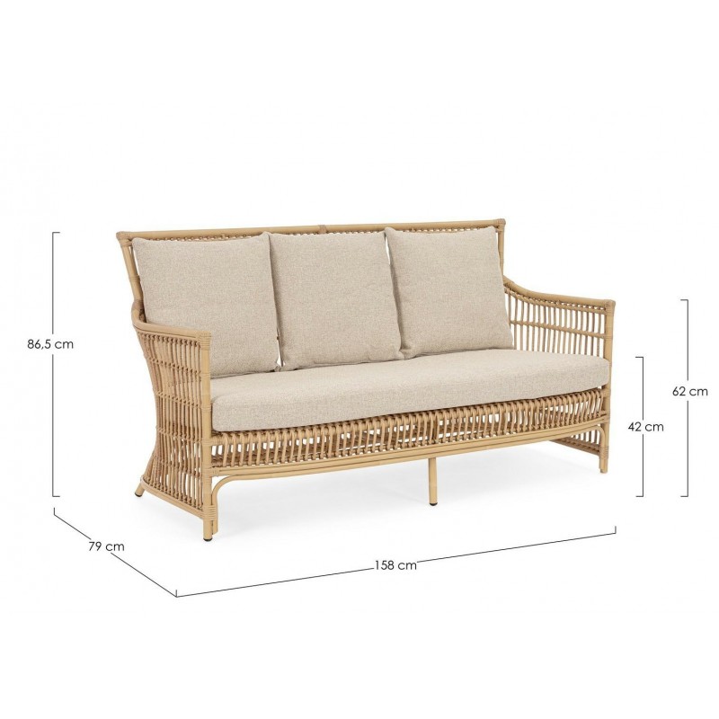 Bizzotto Sofa 3-Osobowa Ogrodowa Adelma   Naturalna