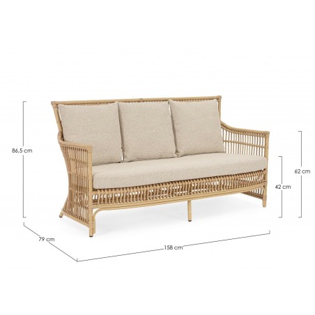 Bizzotto Sofa 3-Osobowa Ogrodowa Adelma   Naturalna