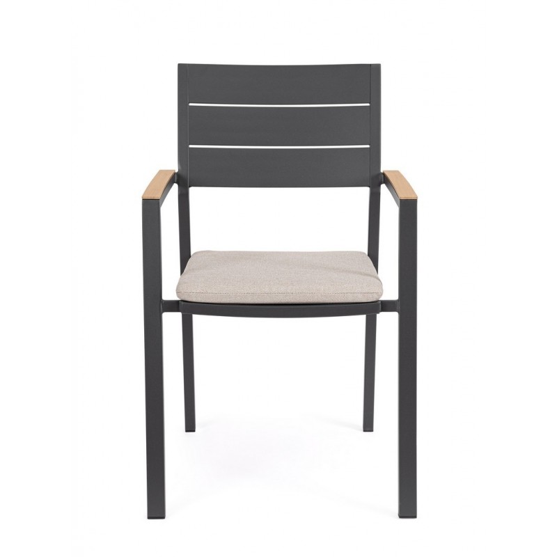 Bizzotto Krzesło Ogrodowe Zelmar Szare