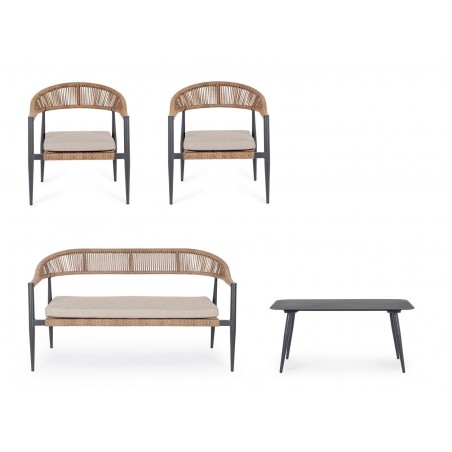 Bizzotto Zestaw Ogrodowy Jandia Szary /   Beż