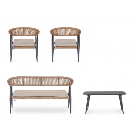 Bizzotto Zestaw Ogrodowy Jandia Szary /   Beż