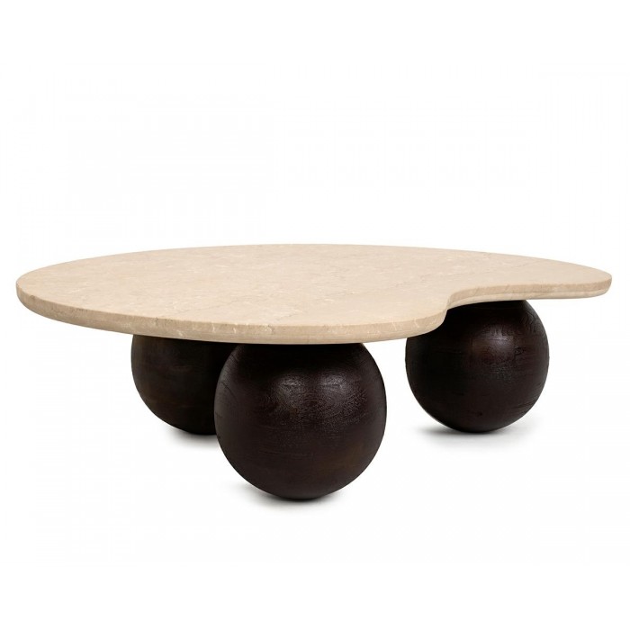 Mamaison Stolik Kawowy Organic Trawertyn  / Drewno