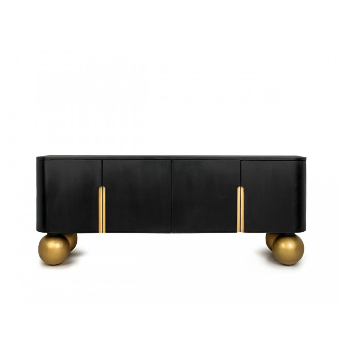 Mamaison Szafka Rtv Organic Czarna /      Złota / Drewno