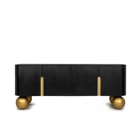 Mamaison Szafka Rtv Organic Czarna /      Złota / Drewno