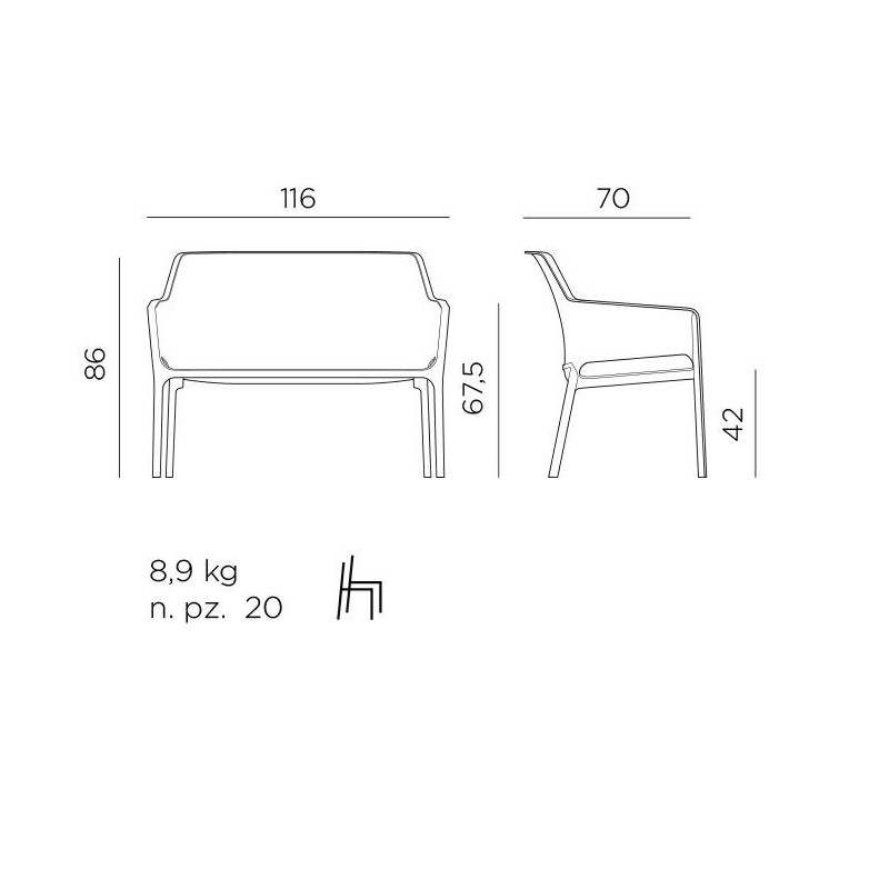 Nardi Sofa Ogrodowa Net Turkusowa