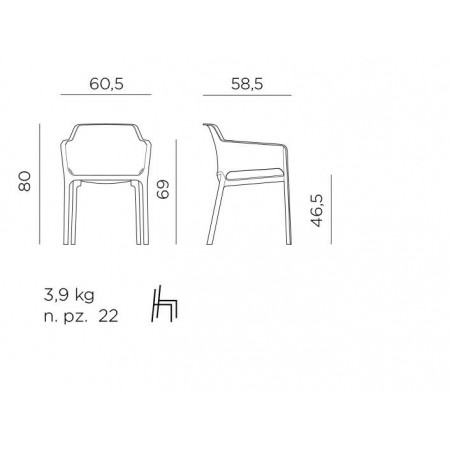 Nardi Krzesło Ogrodowe Net Czerwone