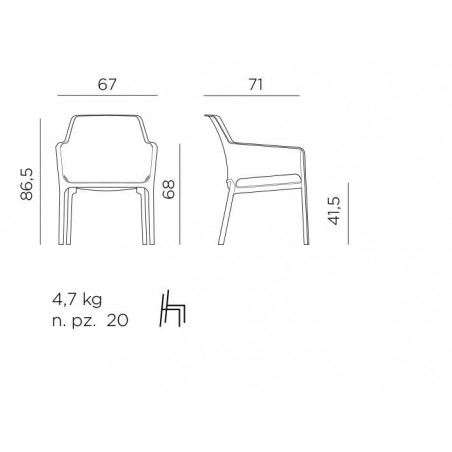 Nardi Krzesło Ogrodowe Net Relax Białe