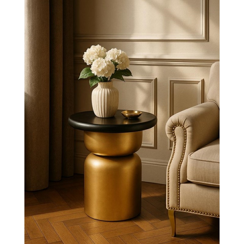 Mamaison Stolik Leonardo Czarny / Złoty