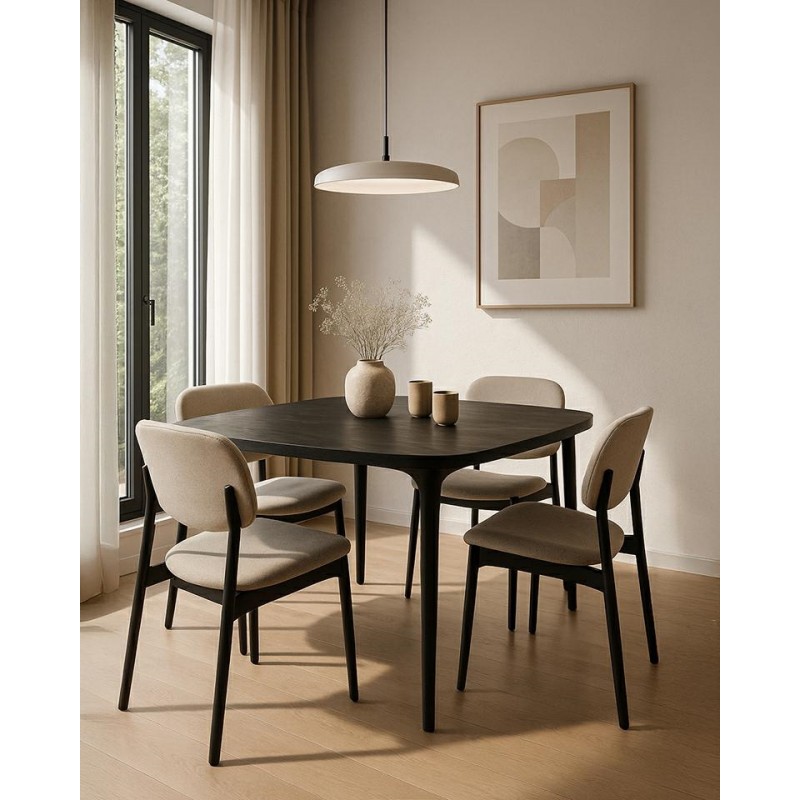 Mamaison Stół Jadalniany Laminar 120      Czarny / Drewno