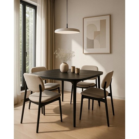 Mamaison Stół Jadalniany Laminar 120      Czarny / Drewno