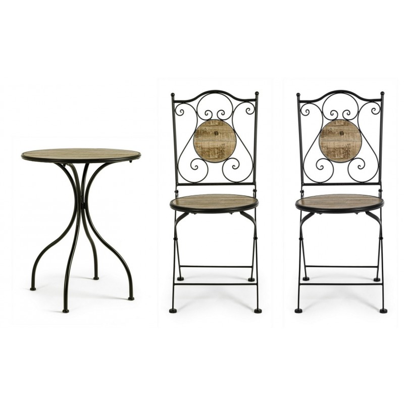 Bizzotto Zestaw Ogrodowy Kansas Brązowy   / Czarny