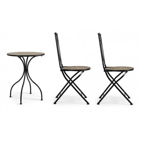 Bizzotto Zestaw Ogrodowy Kansas Brązowy   / Czarny