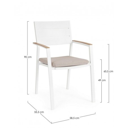 Bizzotto Krzesło Ogrodowe Zelmar Białe
