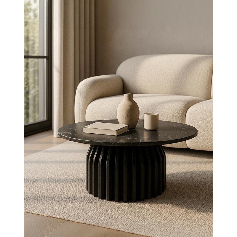 Mamaison Stolik Kawowy Levante Czarny     Marmur / Drewno