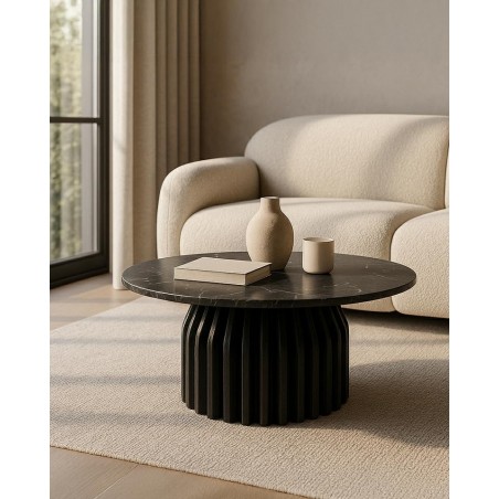 Mamaison Stolik Kawowy Levante Czarny     Marmur / Drewno