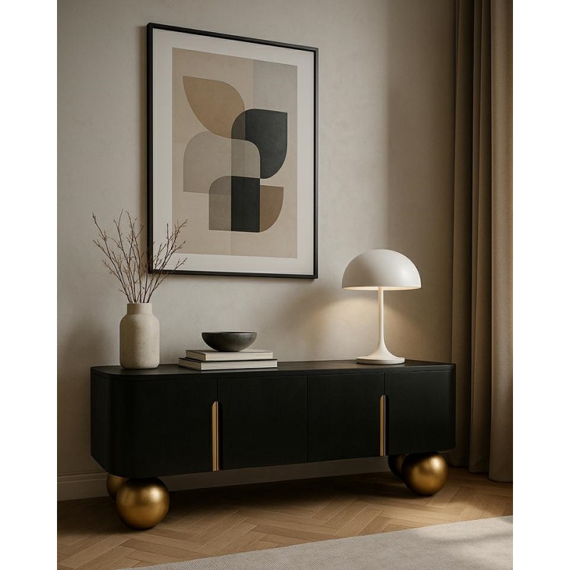 Mamaison Szafka Rtv Organic Czarna /      Złota / Drewno