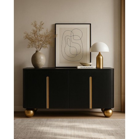 Mamaison Komoda Organic Czarna / Złota    / Drewno