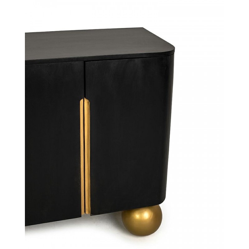 Mamaison Komoda Organic Short Czarna /    Złota / Drewno