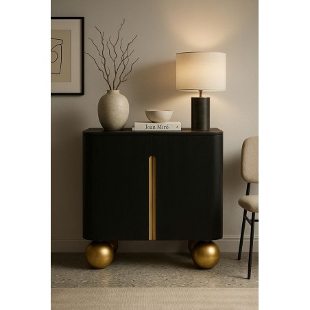 Mamaison Komoda Organic Short Czarna /    Złota / Drewno