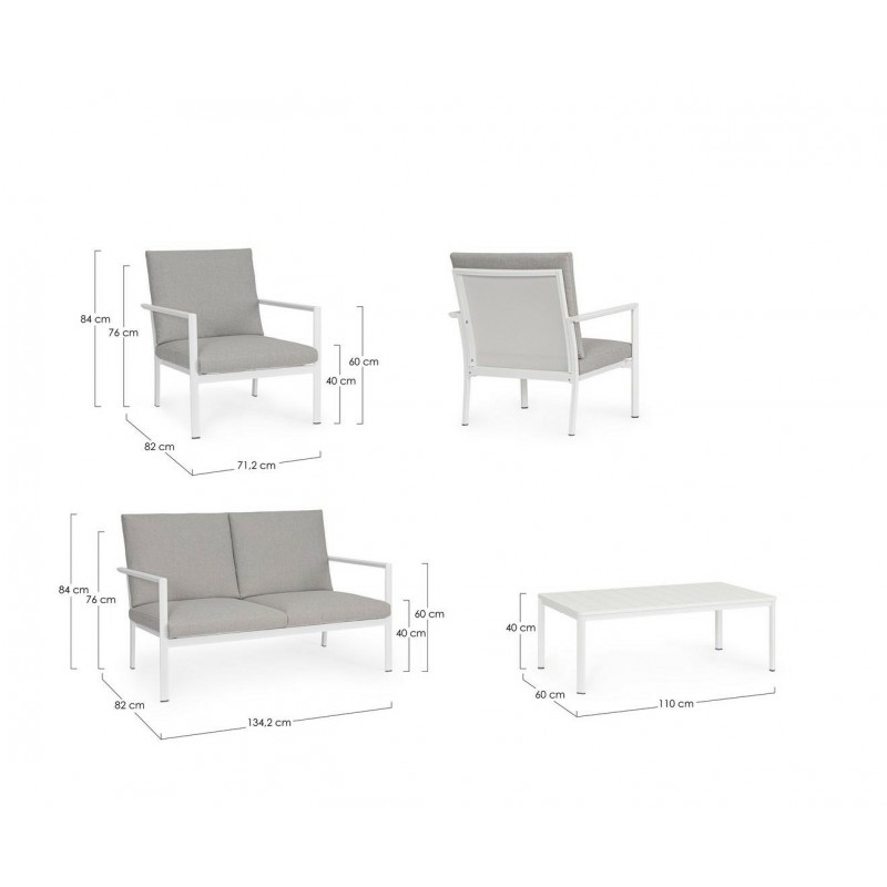 Bizzotto Zestaw Ogrodowy Konnor 2 Biały