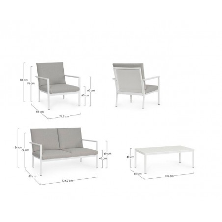 Bizzotto Zestaw Ogrodowy Konnor 2 Biały