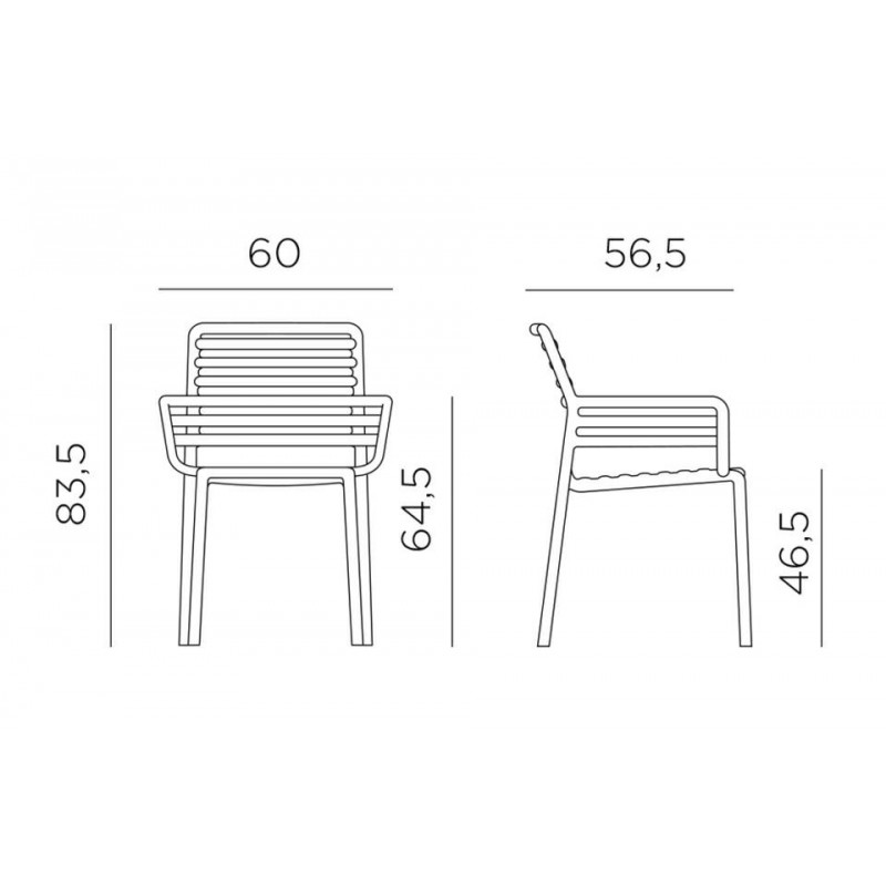 Nardi Krzesło Ogrodowe Doga Czarne