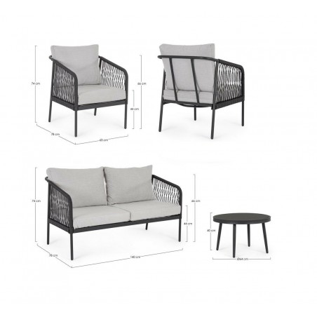 Bizzotto Zestaw Ogrodowy Felipe Szary