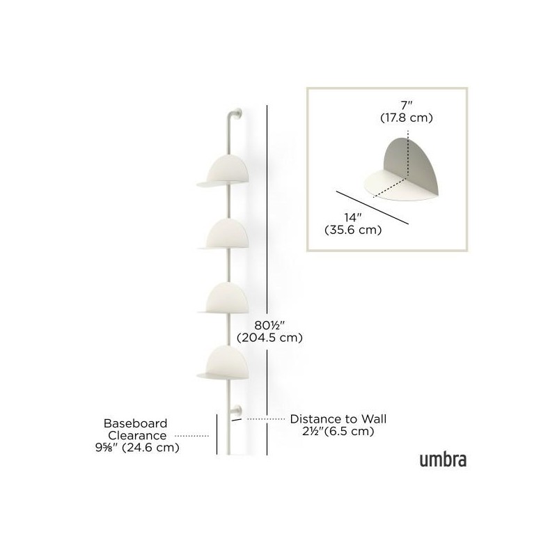 Umbra Regulowane Półki Ścienne Solis      Beżowe
