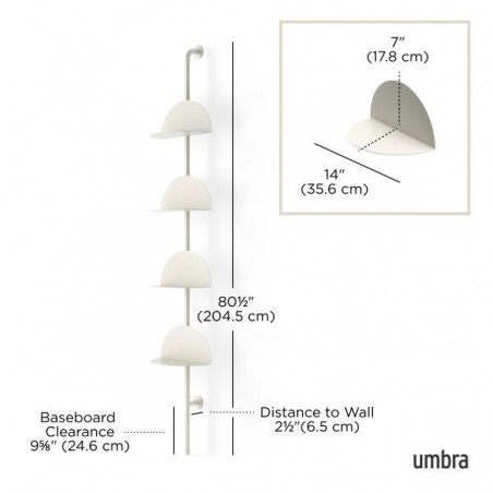 Umbra Regulowane Półki Ścienne Solis      Beżowe