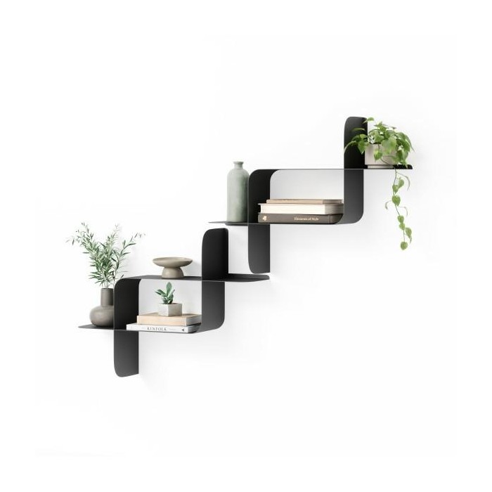 Umbra Zestaw 2 Półek Ściennych Montage    Czarny
