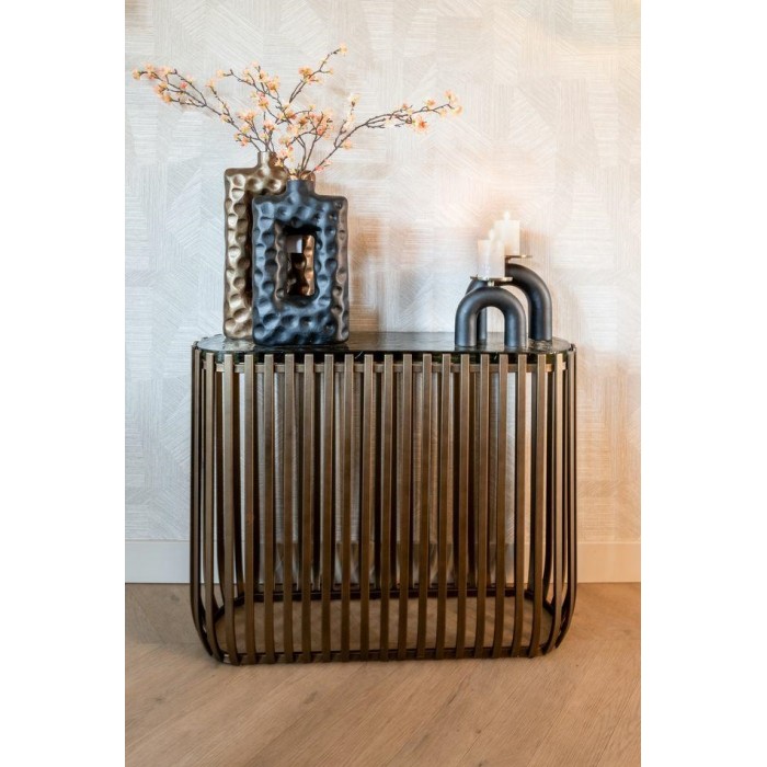 Richmond Świecznik Livi L Czarno-Złoty