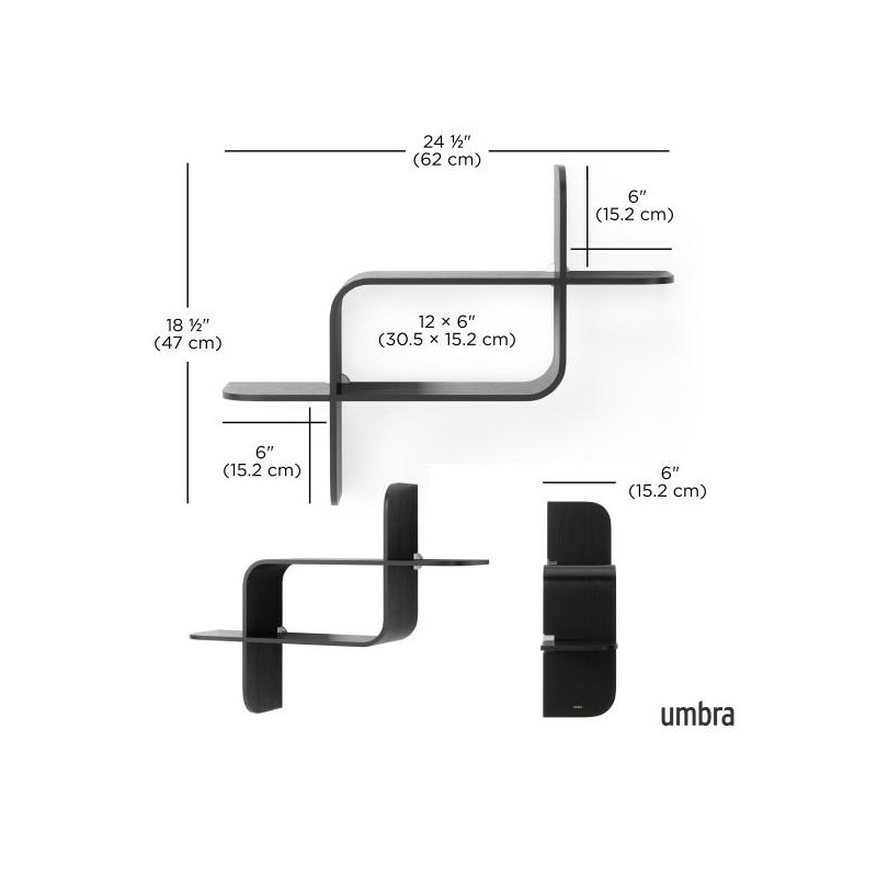 Umbra Półka Ścienna Montage Czarna
