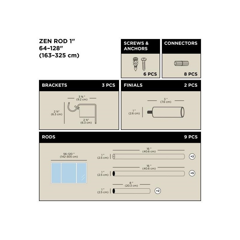 Umbra Karnisz Zen 142-305 Cm Czarny