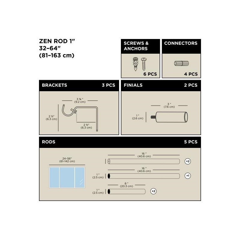 Umbra Karnisz Zen 81-162 Cm Srebrny