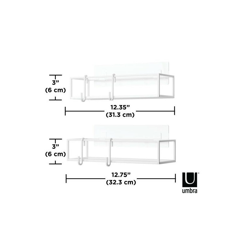 Umbra Zestaw 2 Półek Prysznicowych        Cubiko Biały