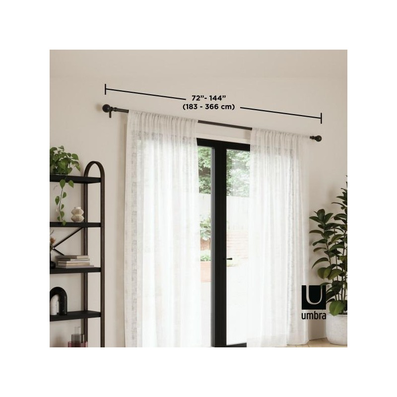 Umbra Karnisz Sita 183 - 366 Cm Czarny