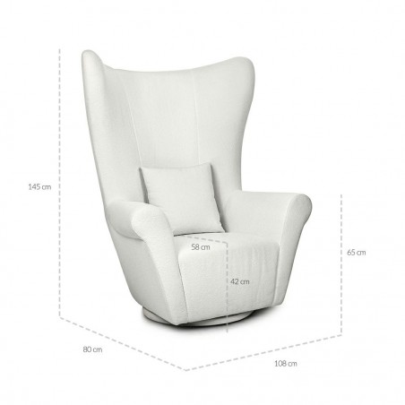 Mamaison Fotel Obrotowy Grosdos Biały /   Chenille
