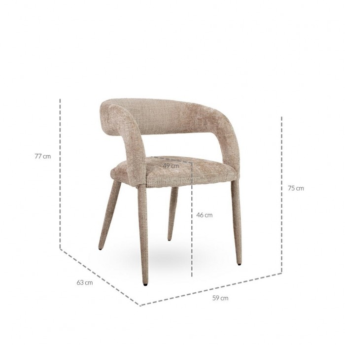 Mamaison Krzesło Iris Beżowe