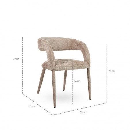 Mamaison Krzesło Iris Beżowe