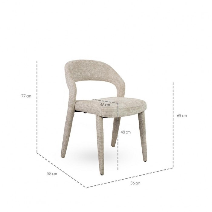 Mamaison Krzesło Kos Beżowe