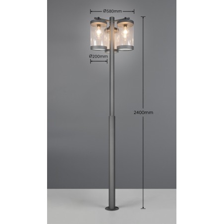 Trio Lampa Zewnętrzna Stojąca Sambesi 404160342 Antracyt
