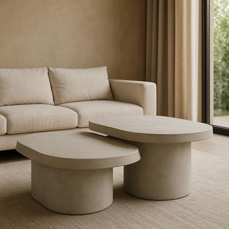 Mamaison Zestaw Stolików Kawowych Otto    Beżowy