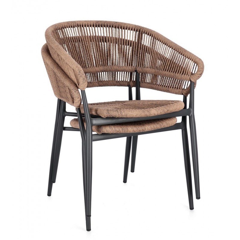 Bizzotto Krzesło Ogrodowe Algaida         Brązowe