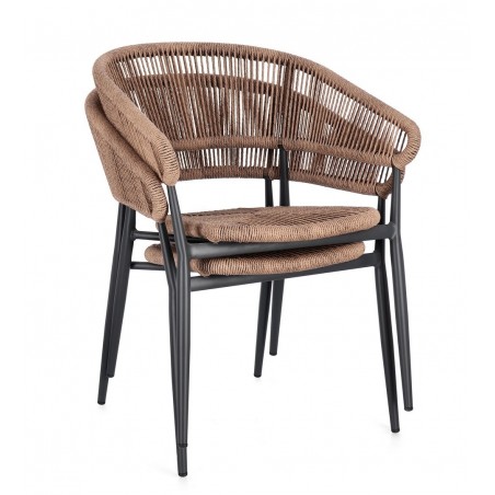 Bizzotto Krzesło Ogrodowe Algaida         Brązowe