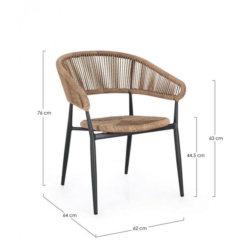 Bizzotto Krzesło Ogrodowe Algaida         Brązowe