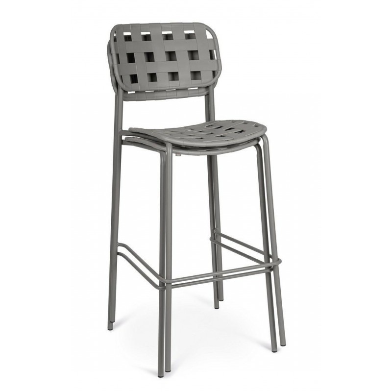Bizzotto Krzesło Barowe Ogrodowe Clover   Szare