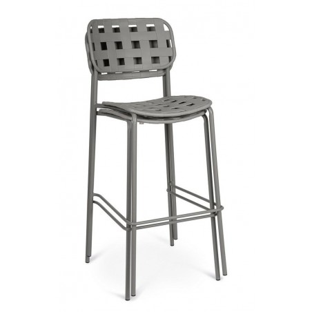 Bizzotto Krzesło Barowe Ogrodowe Clover   Szare