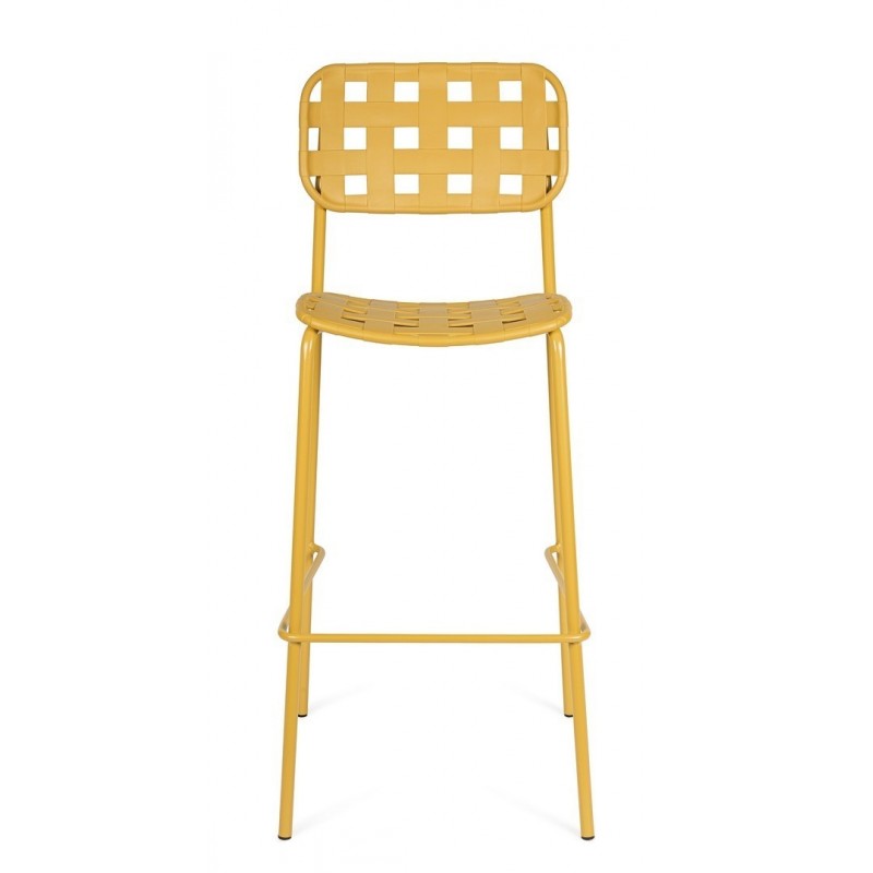 Bizzotto Krzesło Barowe Ogrodowe Clover   Żółte
